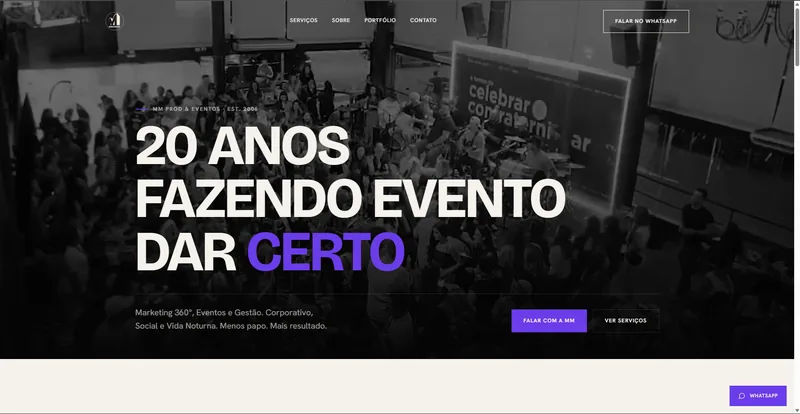 Site da MM Produções e Eventos